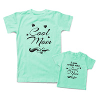 Mommy and Me Outfits Cool Mom I Am with The Cool Mom Heart Love Cotton
