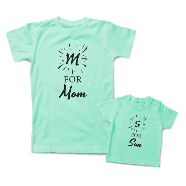 Mommy and Me Outfits M for Mom Sparkle S for Son Sparkle Cotton