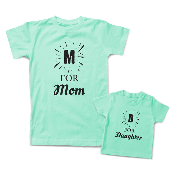 Mommy and Me Outfits M for Mom D for Daughter Cotton