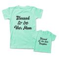 Mommy and Me Outfits Blessed to Be Her Mom Daughter Cotton