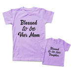 Mommy and Me Outfits Blessed to Be Her Mom Daughter Cotton