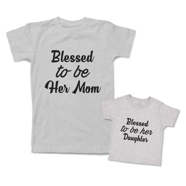 Mommy and Me Outfits Blessed to Be Her Mom Daughter Cotton