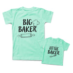 Mommy and Me Outfits Big Little Baker Chef Cap Roller Pin Whisk Cotton