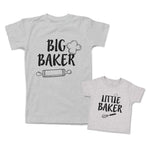Mommy and Me Outfits Big Little Baker Chef Cap Roller Pin Whisk Cotton