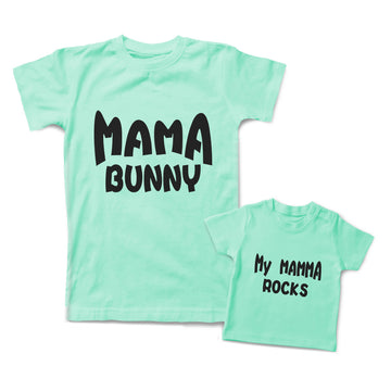 Mommy and Me Outfits Mama Bunny Mom My Mamma Rocks Cotton