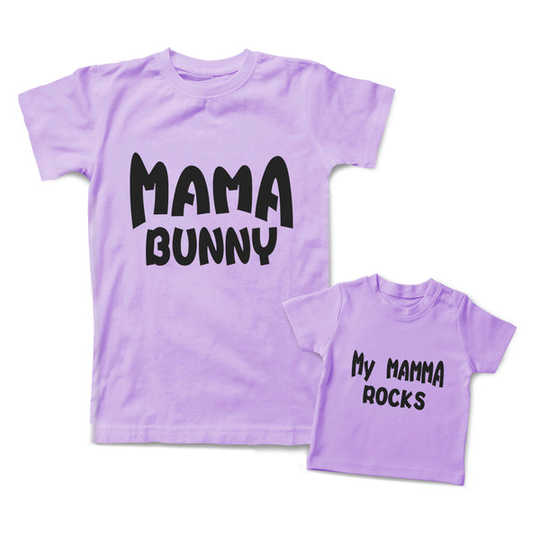 Mommy and Me Outfits Mama Bunny Mom My Mamma Rocks Cotton