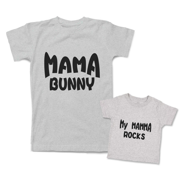 Mommy and Me Outfits Mama Bunny Mom My Mamma Rocks Cotton