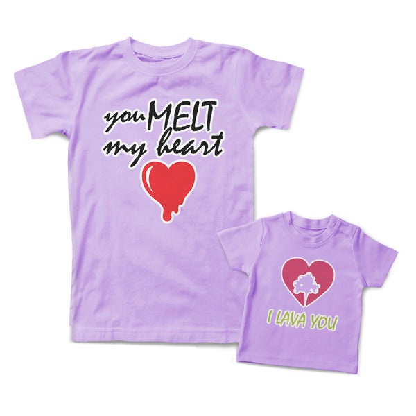 Mommy and Me Outfits I Love You Heart You Melt My Heart Dripping Heart Cotton
