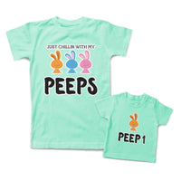 Mommy and Me Outfits Just Chilling with My Peeps 1 Bunny Rabbit Easter Cotton