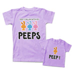 Mommy and Me Outfits Just Chilling with My Peeps 1 Bunny Rabbit Easter Cotton