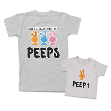Mommy and Me Outfits Just Chilling with My Peeps 1 Bunny Rabbit Easter Cotton
