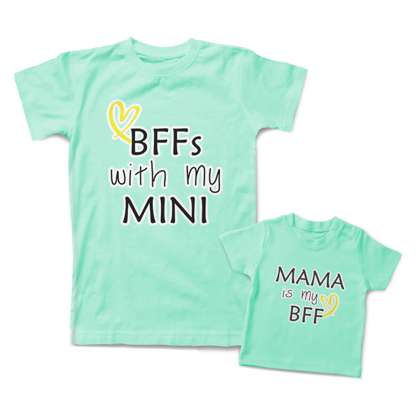 Mommy and Me Outfits Mama Best Friends Forever with My Mini Heart Mom Cotton