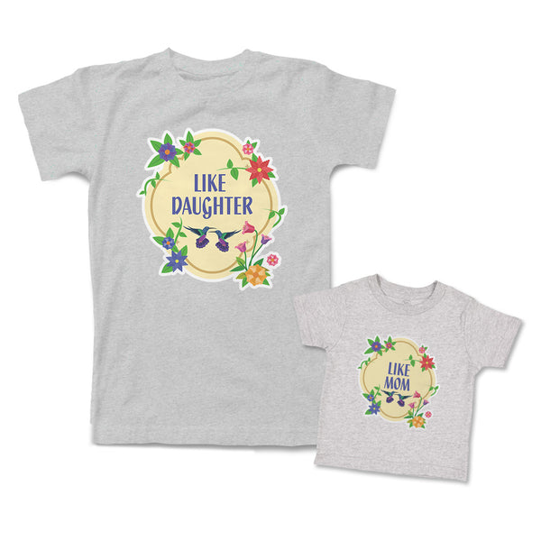 Mommy and Me Outfits Like Mom Flowers Birds like Daughter Cotton