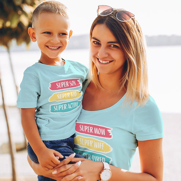 Super Mom Wife Super Kid Son Super Active