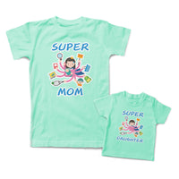 Mommy and Me Outfits Super Daughter Girl Smart Mom Cotton