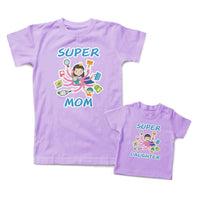 Mommy and Me Outfits Super Daughter Girl Smart Mom Cotton