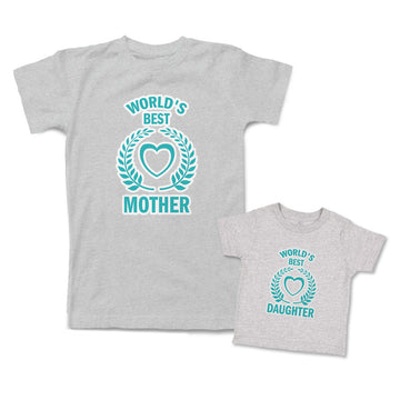 Mommy and Me Outfits Worlds Best Daughter Mother Love Leaves Cotton