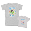 Mommy and Me Outfits Super Mom Son Smart Kid Mom Cotton