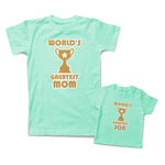 Mommy and Me Outfits Worlds Greatest Mom Son Trophy Star Cotton