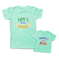 Mommy and Me Outfits Mommy's Little Devil Horn Arrow Sons Little Angel Wings
