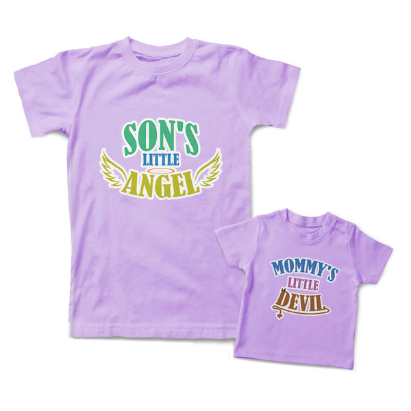 Mommy and Me Outfits Mommy's Little Devil Horn Arrow Sons Little Angel Wings