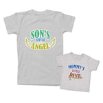 Mommy and Me Outfits Mommy's Little Devil Horn Arrow Sons Little Angel Wings