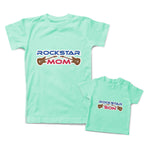 Mommy and Me Outfits Rock Star Son Mom Guitar Cotton