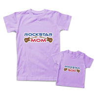 Mommy and Me Outfits Rock Star Son Mom Guitar Cotton