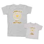 Mommy and Me Outfits Worlds Best Mother Son Heart Cotton