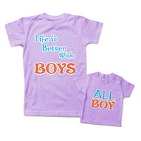 Mommy and Me Outfits Life Is Better with Boys All Boy Character Cotton