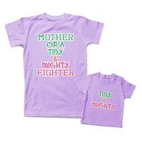 Mommy and Me Outfits Mother of A Tiny and Mighty Fighter Cotton