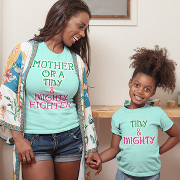 Mommy and Me Outfits Mother of A Tiny and Mighty Fighter Cotton