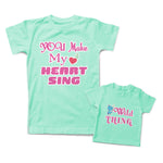 Mommy and Me Outfits Wild Thing Singing Bird You Make My Heart Sing Love Music