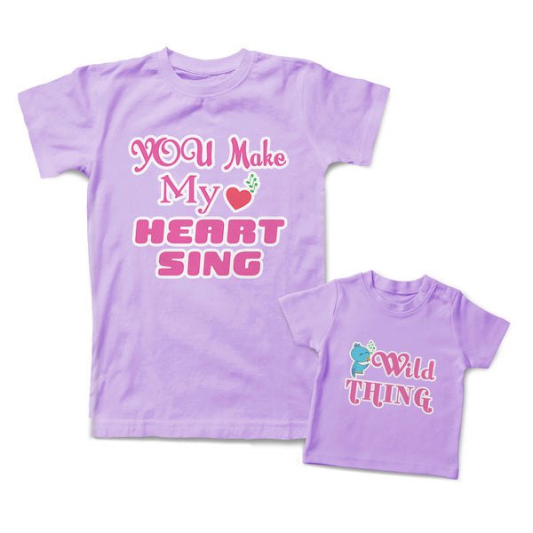 Mommy and Me Outfits Wild Thing Singing Bird You Make My Heart Sing Love Music