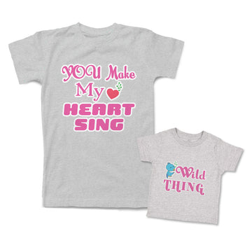 Mommy and Me Outfits Wild Thing Singing Bird You Make My Heart Sing Love Music