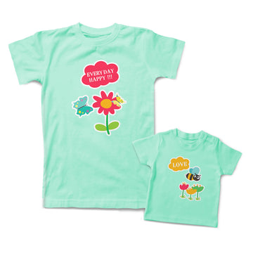 Mommy and Me Outfits Every Day Happy Flowers Butterflies Cotton