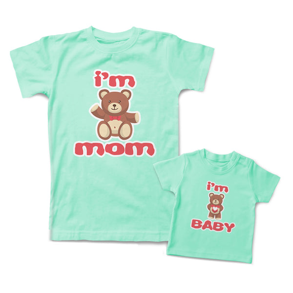 Mommy and Me Outfits I Am Mom Baby Teddy Bear Heart Cotton