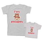 Mommy and Me Outfits I Am Mom Baby Teddy Bear Heart Cotton