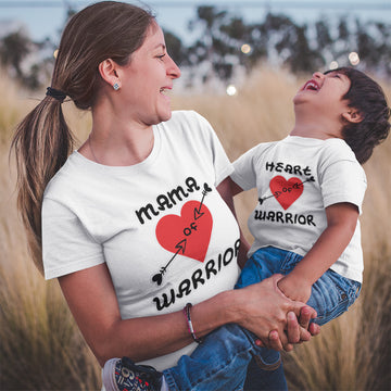 Mommy and Me Outfits Mama Heart of Warrior Heart Arrow Cotton