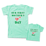 Mommy and Me Outfits Our First Mothers Day Heart Love Cotton