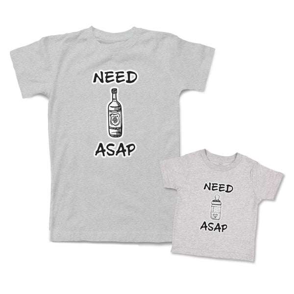 Mommy and Me Outfits Need as Soon as Possible Beer Milk Bottle Cotton