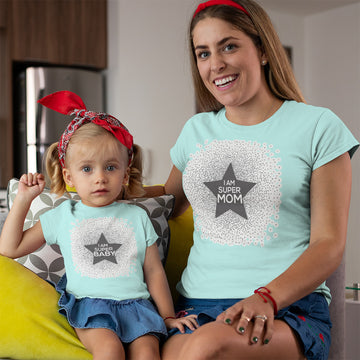 Mommy and Me Outfits I Am Super Mom Baby Star Cotton