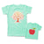 Mommy and Me Outfits Apple Red Fruit Tree with Birds Cotton