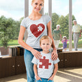 Mommy and Me Outfits Jigsaw Puzzle Love Heart Cotton