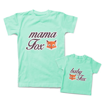 Mommy and Me Outfits Mama Baby Fox Animal Cotton