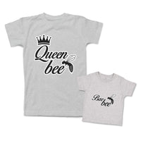 Mommy and Me Outfits Queen Bee Mother Crown Baby Insects Bae Bee Cotton