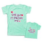 Mommy and Me Outfits I Got It from My Mama She from Me Heart Cotton