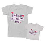 Mommy and Me Outfits I Got It from My Mama She from Me Heart Cotton