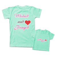 Mommy and Me Outfits Wished and Prayed Heart Miracle Love Cotton