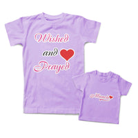 Mommy and Me Outfits Wished and Prayed Heart Miracle Love Cotton